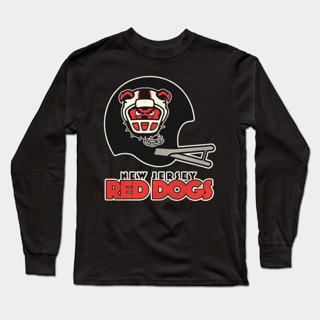 Defunct New Jersey Red Dogs Football Team Long Sleeve T-Shirt by Defunctland